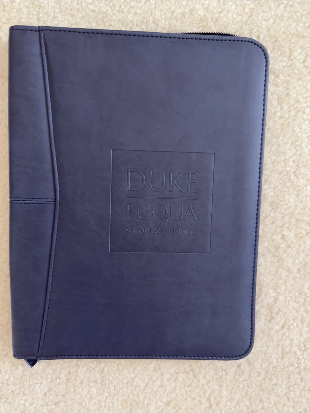 BRAND NEW DUKE UNIVERSITY FUQUA SCHOOL OF BUSINESS LEATHER ZIPPER PADFOLIO